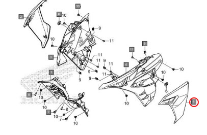 HONDA 純正 CB200X 左ミドルガーニッシュ [マットシルバー] #64400-K1P