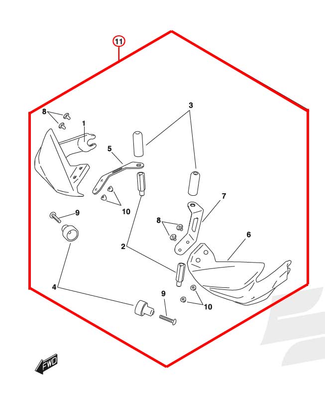 SUZUKI 純正 インド仕様AVENIS125['22-] ナックルガードセット #57300