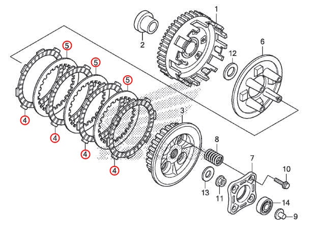 HONDA 純正CBF125T クラッチプレートセット #22311-K09-C01