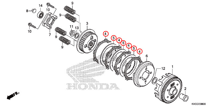 HONDA 純正 CBF125R クラッチプレートセット #22201-K09-C01/22321-KPN