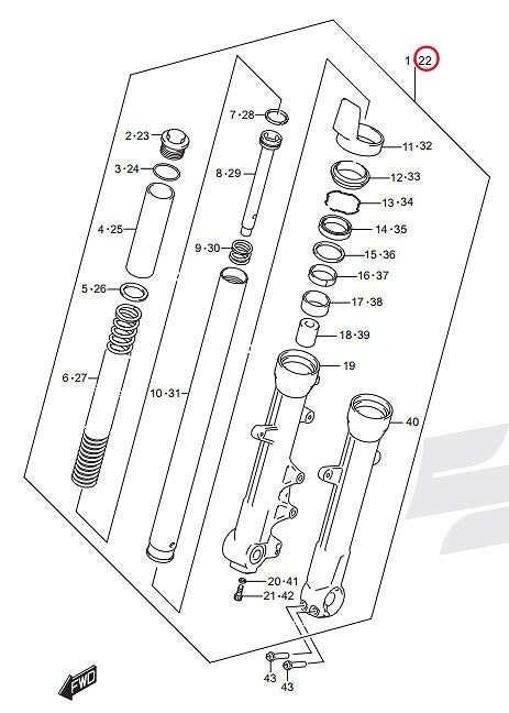 SUZUKI 純正 ジクサー250ネイキッド['20-] 左フロントフォーク #51104