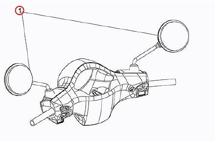 VESPA 純正VXL125/Fi 左右ミラーセット #CM182503 | オートバイ部品,車