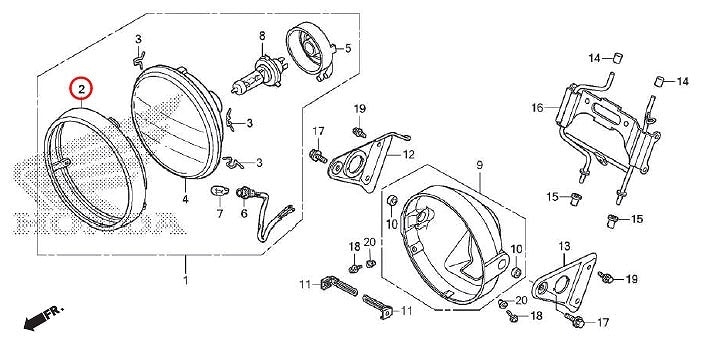 HONDA 純正 CBF125T ヘッドライトリム #33101-KVX-601