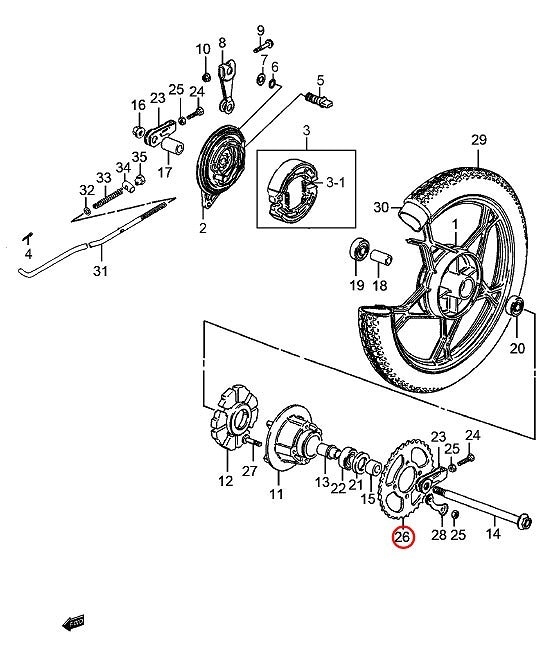 SUZUKI 純正 GN125H リアスプロケット #64511H2A101H000/64511-05310