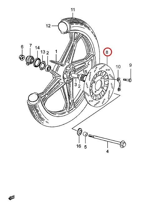 SUZUKI 純正 GN125H フロントブレーキディスク #59211-05350-000