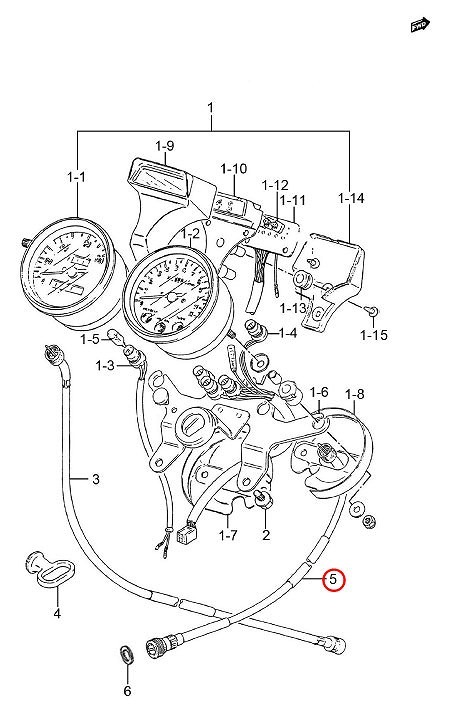 SUZUKI 純正 GN125H タコメーターケーブルASSY #34940-05380-000