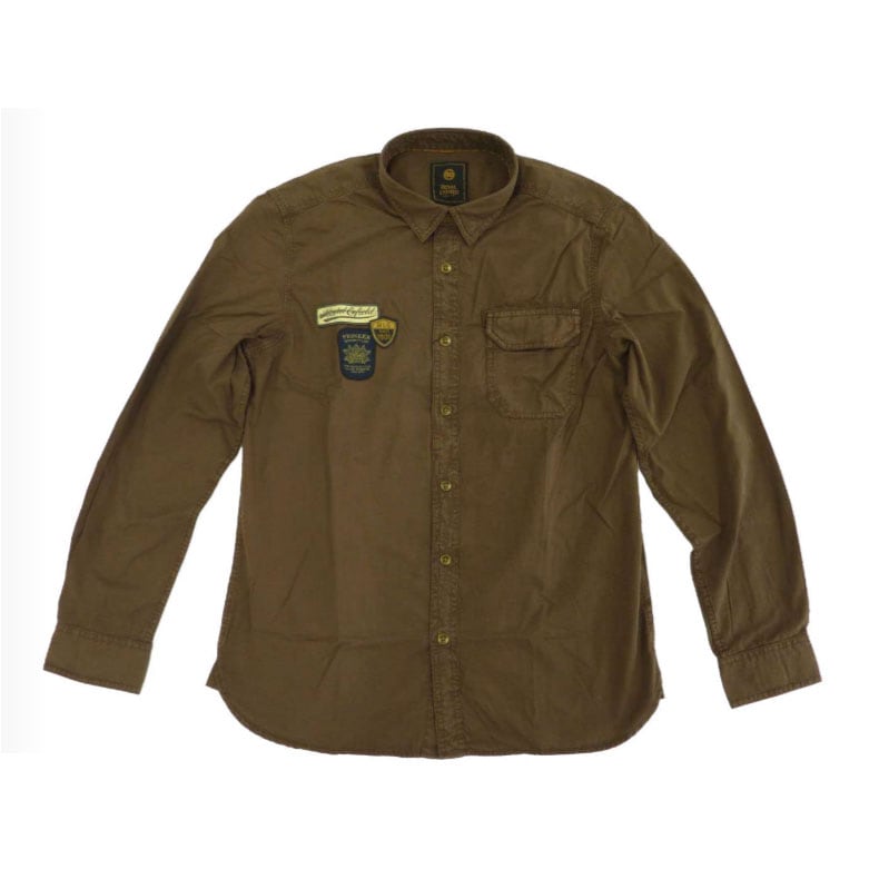 Royal Enfield ����� MLG Twill Badge OD Shirt Brown 42/L #RLASHS240212