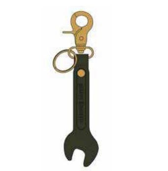 Royal Enfield �����ۥ���� Spanner Cutout Leather Keychain OLIVE #RLCKCS220046