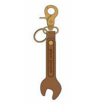 Royal Enfield �����ۥ���� Spanner Cutout Leather Keychain TAN #RLCKCS220047
