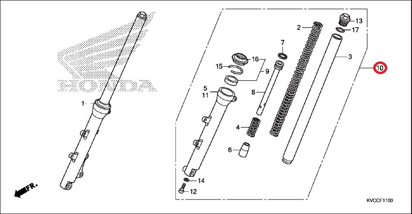 HONDA ���� CBF125R ���ե���ȥե����� #51500-KVC-D61 ��FORK ASSY., L. FR.��