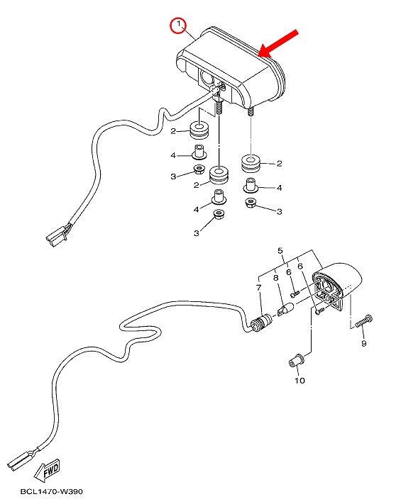 YAMAHA���� FZ-X ['23-] �ơ���饤�ȥ�˥å�ASSY #BKH-H4710-00