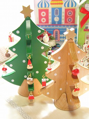 ウッドクリスマスツリー ドット＜Sサイズ(ナチュラル）/Lサイズ