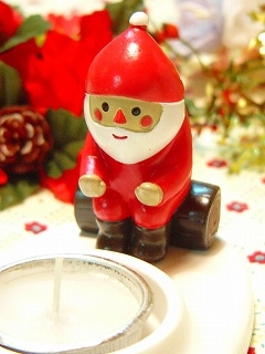 Decole クリスマス たきびキャンドルホルダー（サンタ・しろくま