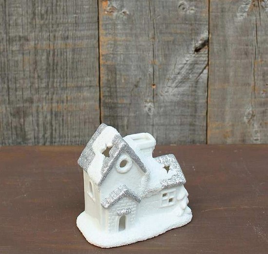 PORCELAIN キャンドルホルダー ハウス（家）】＋【電池で光るティー