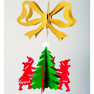 デンマーク製 クリスマスモビール・リボンツリー＜L＞/チルドレン