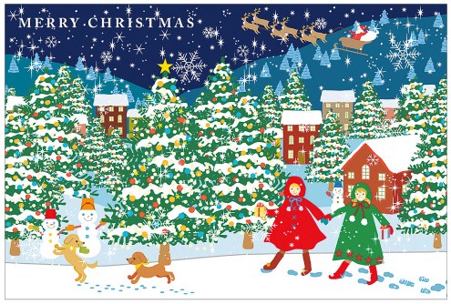 立体的に見える♪】＜Xmas“【3D】”カード＞ クリスマスツリー