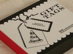 30 Assorted Gift Tags With Black & Red Ribbons