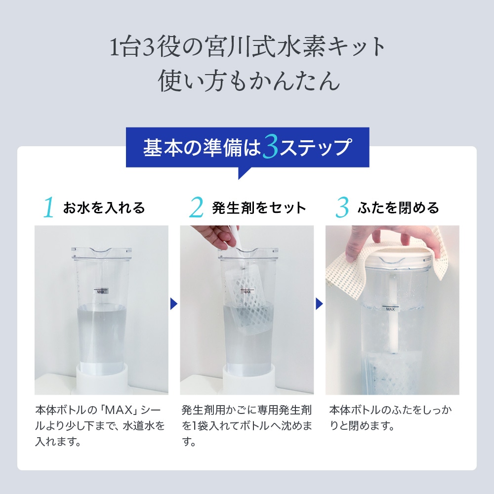 宮川式水素キット 一式（水素発生剤365個付属） | 水素吸入器,宮川式