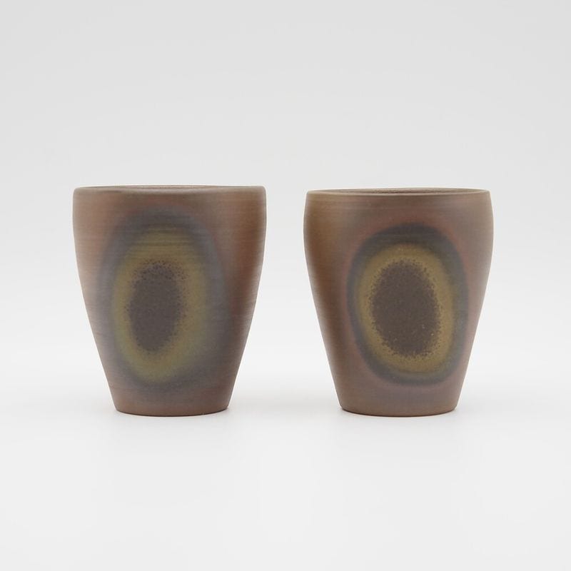 【陶器セール】忠孝酒造オリジナル陶器「琉球城焼コップ（G）2個セット」