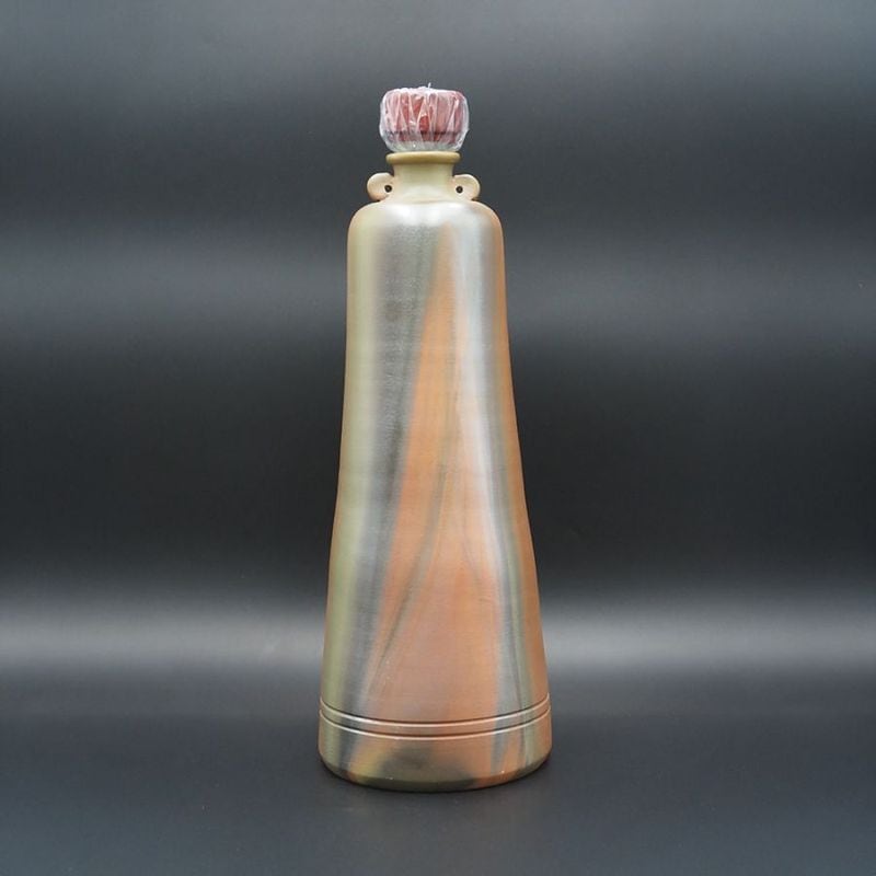 【アウトレット(B級)品】忠孝オリジナル陶器「琉球城焼 豊見3200ml空甕 シリコン蓋付き・窯変あり」