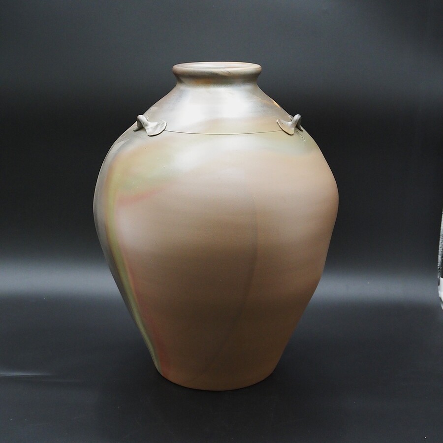 超レア【アウトレット(B級)品】忠孝オリジナル陶器「琉球城焼 一斗空甕（18000ml) シリコン蓋付き・窯変アリ」