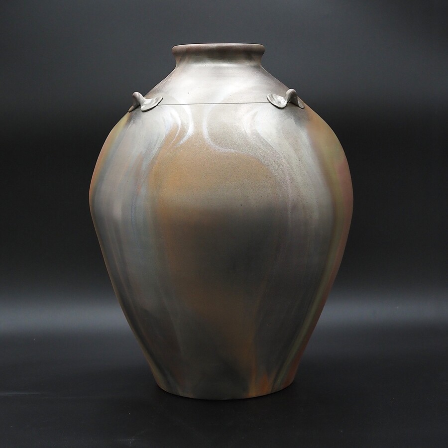 超レア【アウトレット(B級)品】忠孝オリジナル陶器「琉球城焼 一斗空甕（18000ml) シリコン蓋付き・窯変アリ」