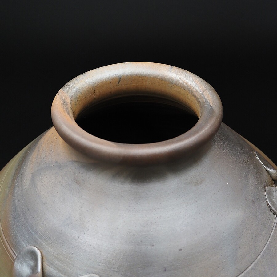 超レア【アウトレット(B級)品】忠孝オリジナル陶器「琉球城焼 一斗空甕（18000ml) シリコン蓋付き・窯変アリ」