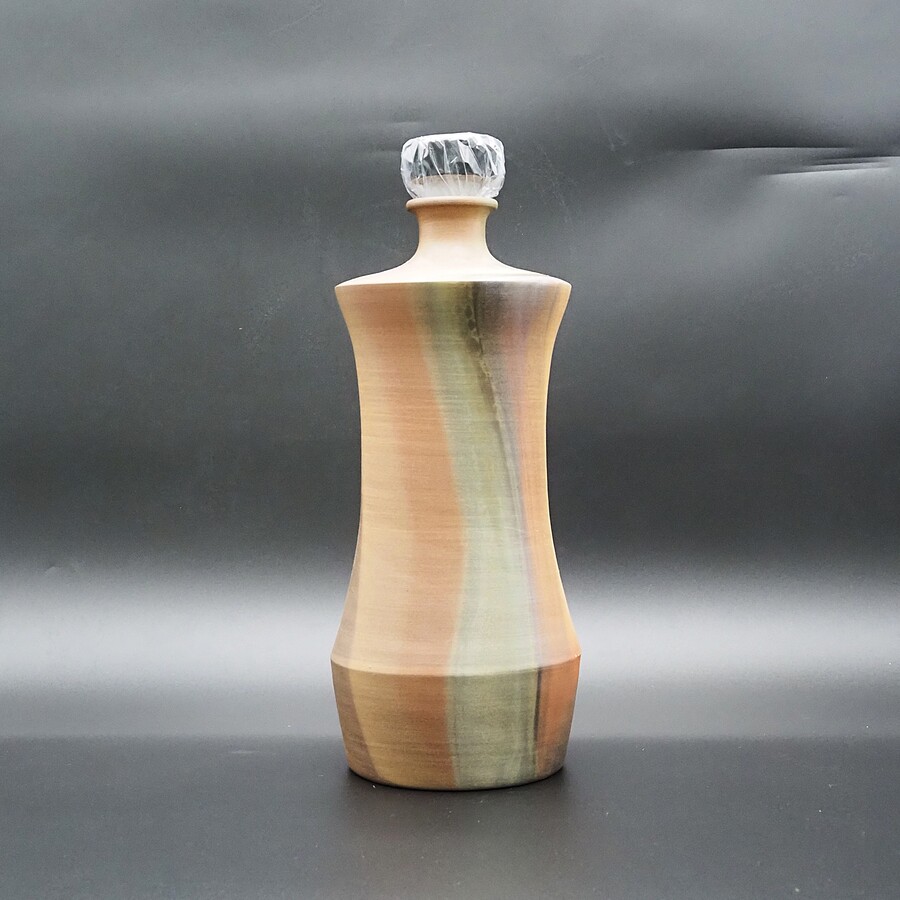 忠孝オリジナル陶器「忠孝窯 一升空甕（1800ml) シリコン蓋付き・窯変あり」