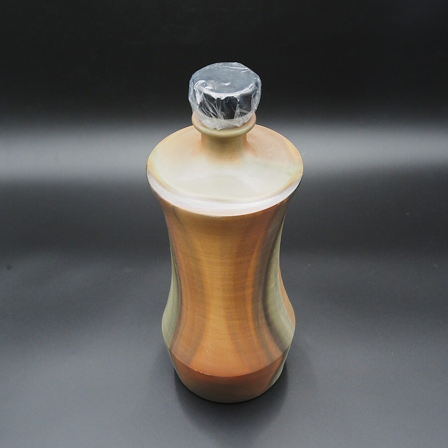 忠孝オリジナル陶器「忠孝窯 一升空甕（1800ml) シリコン蓋付き・窯変あり」