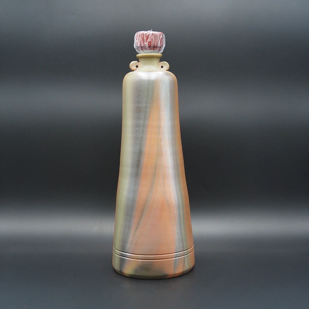 【アウトレット(B級)品】忠孝オリジナル陶器「琉球城焼 豊見3200ml空甕 シリコン蓋付き・窯変あり」