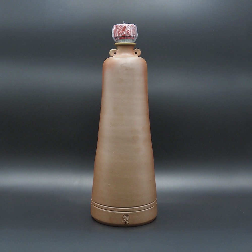 【アウトレット(B級)品】忠孝オリジナル陶器「琉球城焼 豊見3200ml空甕 シリコン蓋付き・窯変あり」