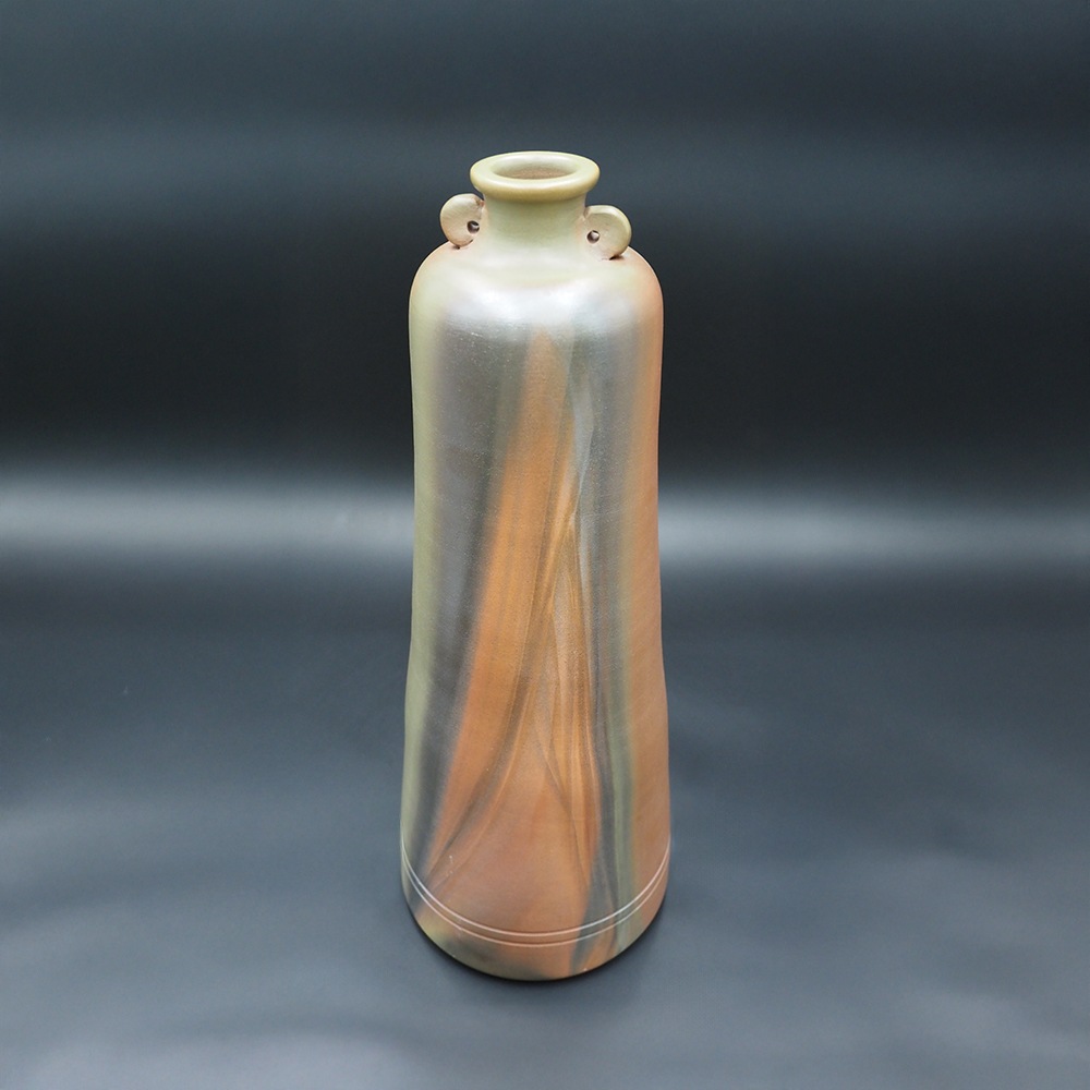 【アウトレット(B級)品】忠孝オリジナル陶器「琉球城焼 豊見3200ml空甕 シリコン蓋付き・窯変あり」