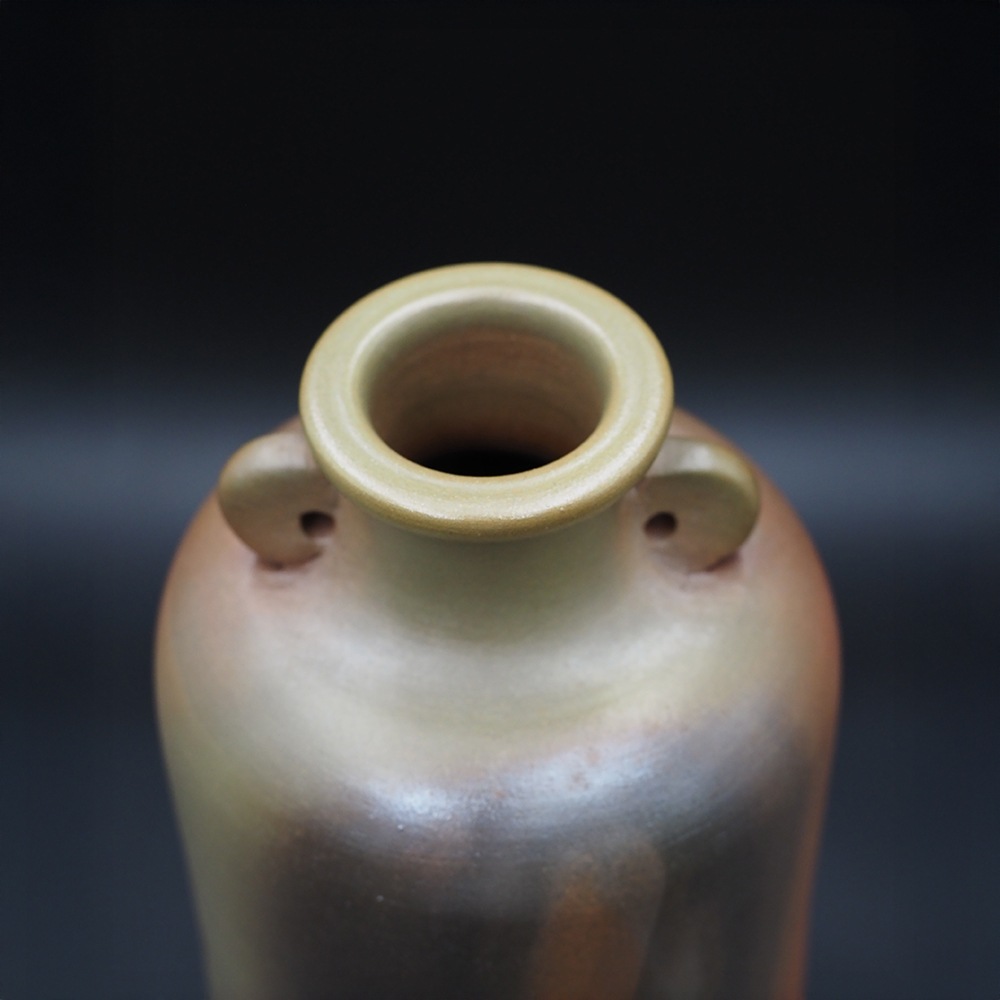 【アウトレット(B級)品】忠孝オリジナル陶器「琉球城焼 豊見3200ml空甕 シリコン蓋付き・窯変あり」