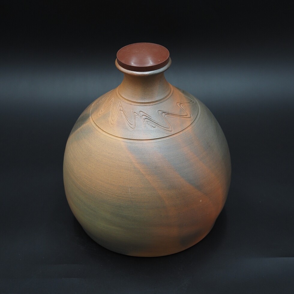アウトレット(B級)品】忠孝オリジナル陶器「琉球城焼 一升空甕（1800ml
