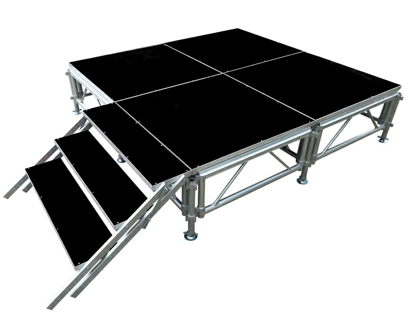 組立簡単】ステージセット 2x2m 軽量 アルミ製 | 折りたたみステージ