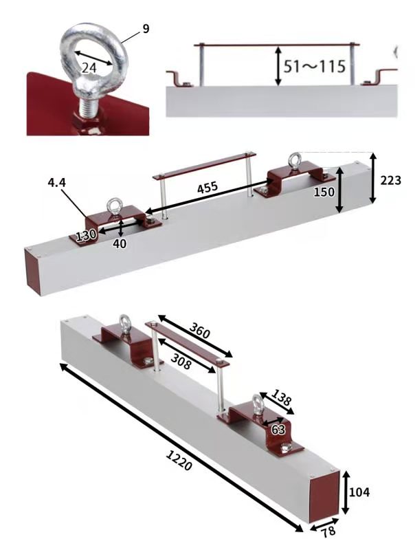フォークリフト アタッチメント ロードスイーパー マグネット