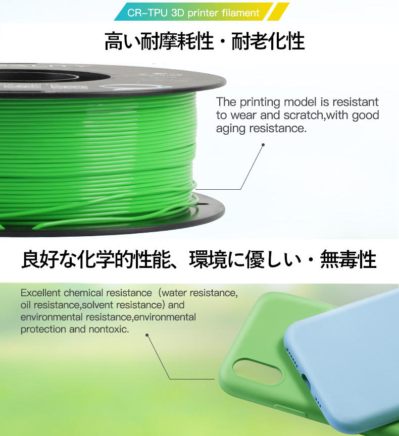 3Dプリンター CR-TPU フィラメント ピンク 薄桃色 Creality社 Ender