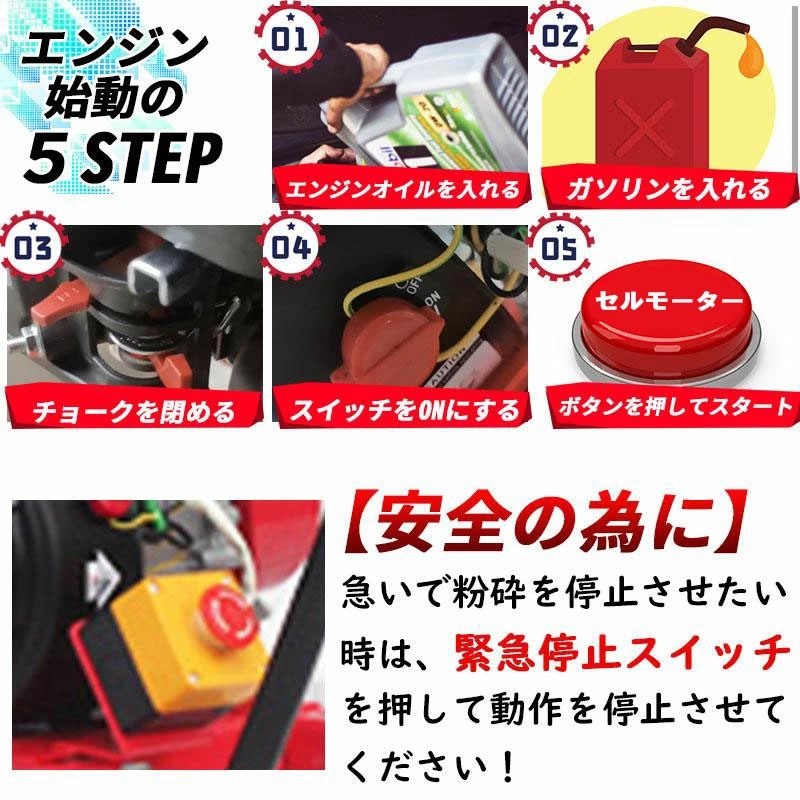 15馬力 ガソリンエンジン式 粉砕機 WS-15HP 家庭用 業務用兼用 竹 枝