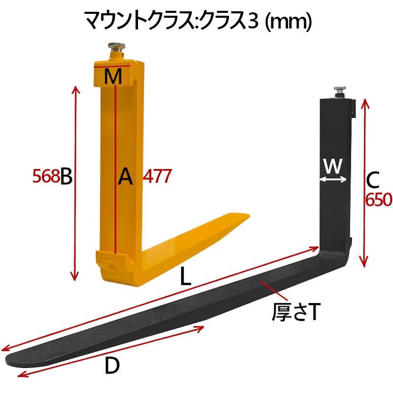 �ե�������ե��ѥե����� fork45ye-1220 ɸ��ե����� 2�ܥ��å� Ĺ����1220mm ��150mm ����50mm �ٽ���4.5T  ���� ���ѥĥ� �ե����� ��