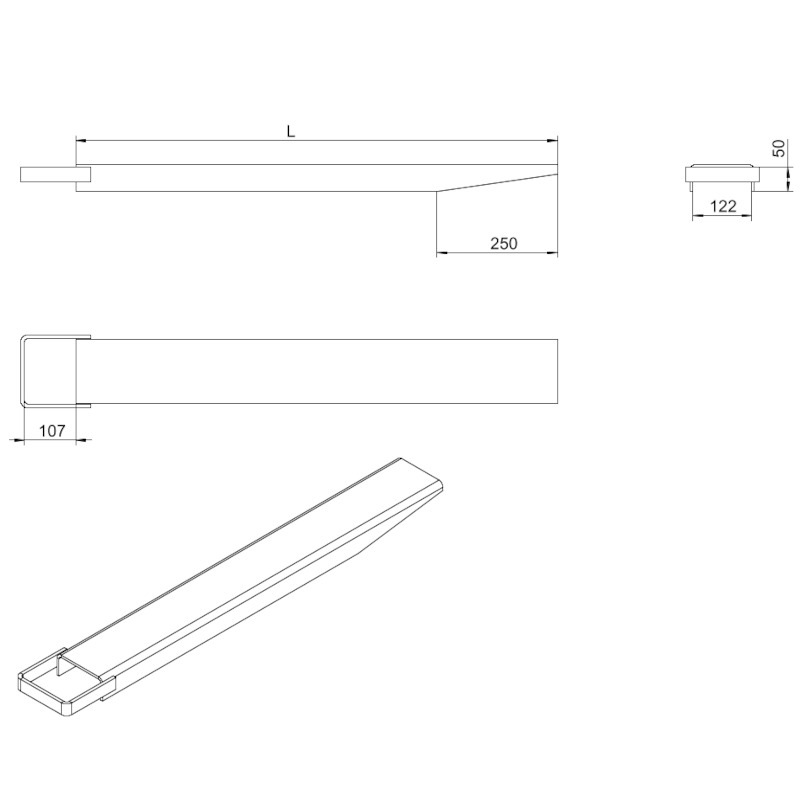 送料無料 サヤフォーク オープンボトムタイプ CFEX604 長さ1525mm 内幅120mm 業務用運搬機械 工具屋ONLINE