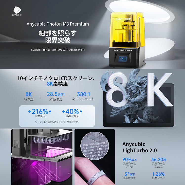 3Dプリンター 光造形 Photon M3 Premium 高精度 ANYCUBIC社 正規