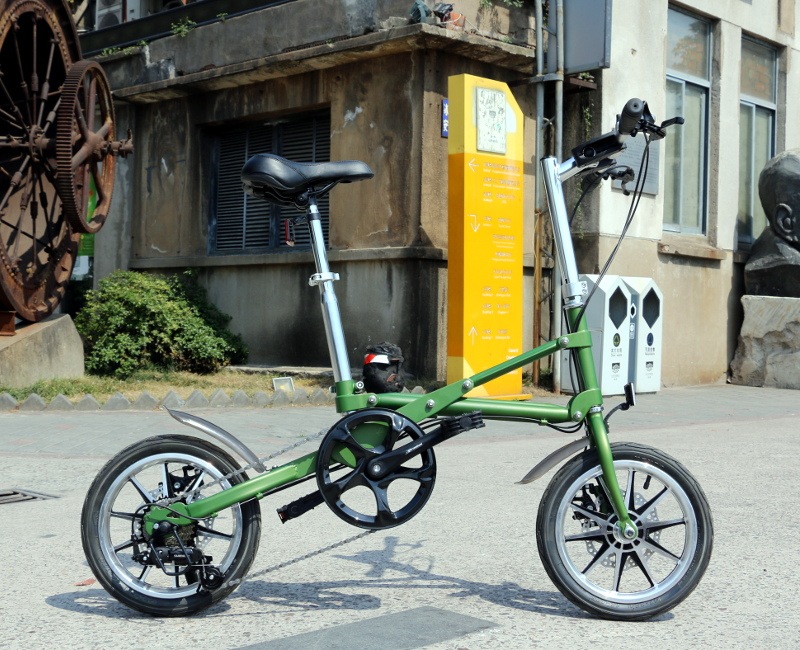 送料無料 折りたたみ自転車 14インチ 軽量 シマノ7段変速