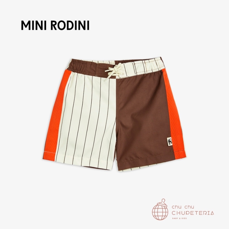 【mini rodini】Pinstripe woven swim shorts