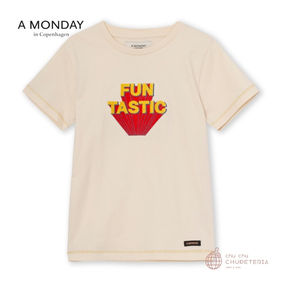 【A MONDAY】2Y,4Y:Funtastic T-shirt - Butter Cream