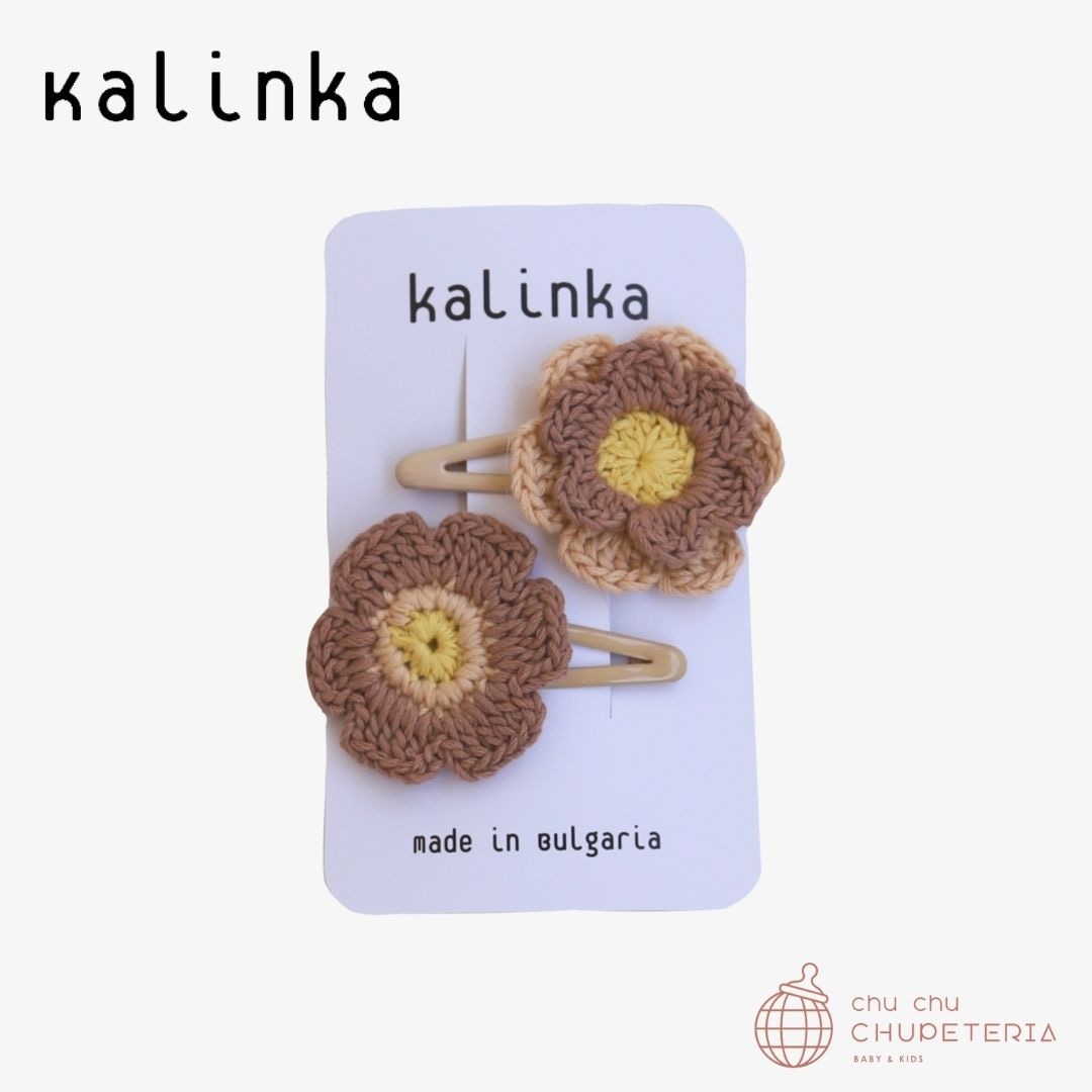 【kalinka】Flower Crochet Clip Set  - Toffee  Latte -
