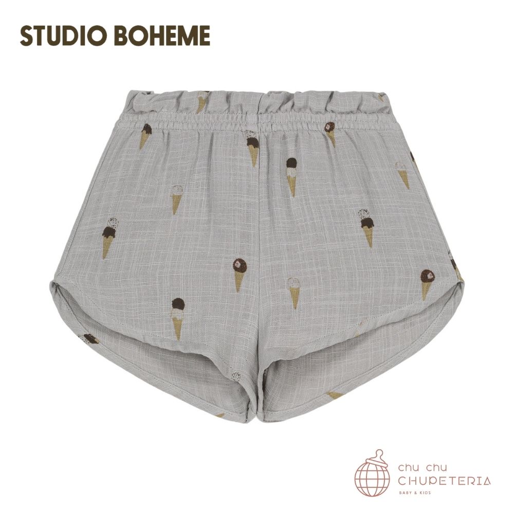 【STUDIO BOHEME】SHORTS GEORGETTE - GREY - ICE CREAM -