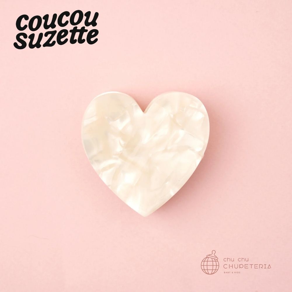 【Coucou Suzette】White Heart Hair Claw
