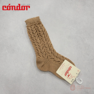 【Condor】Perle openwork knee socks 326: Camel