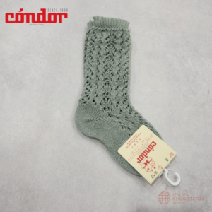 【Condor】Perle openwork knee socks 756: Verde seco