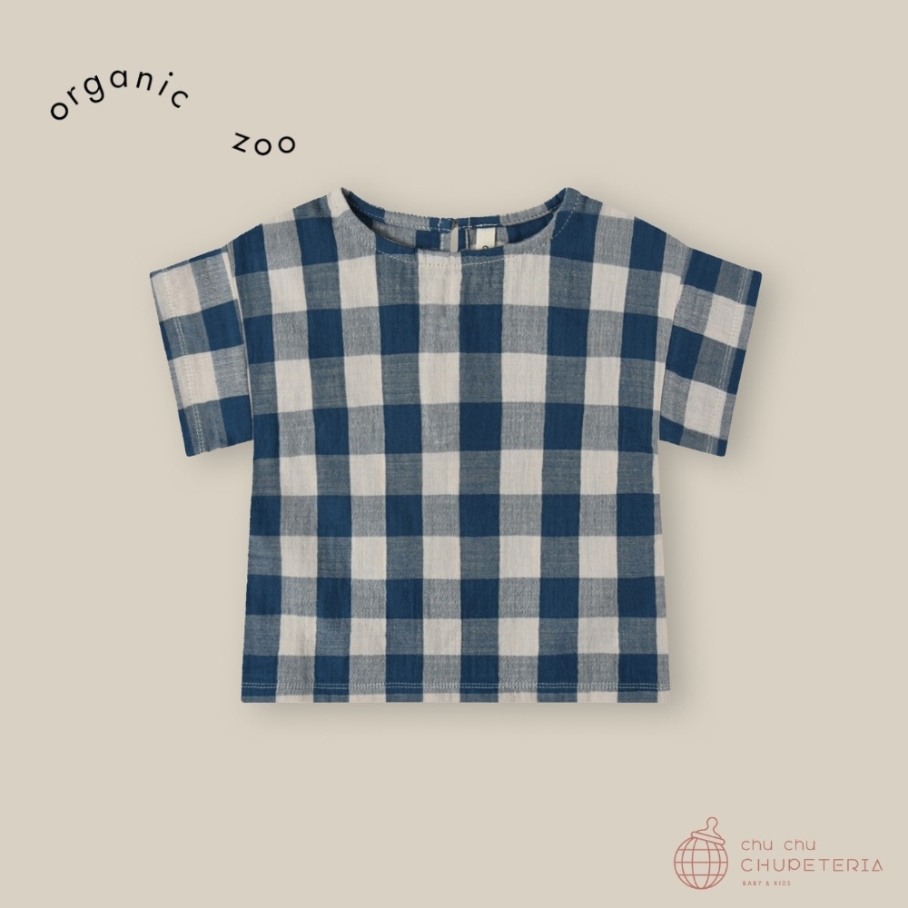 【organic zoo】Pottery Blue Gingham Boxy T-shirt